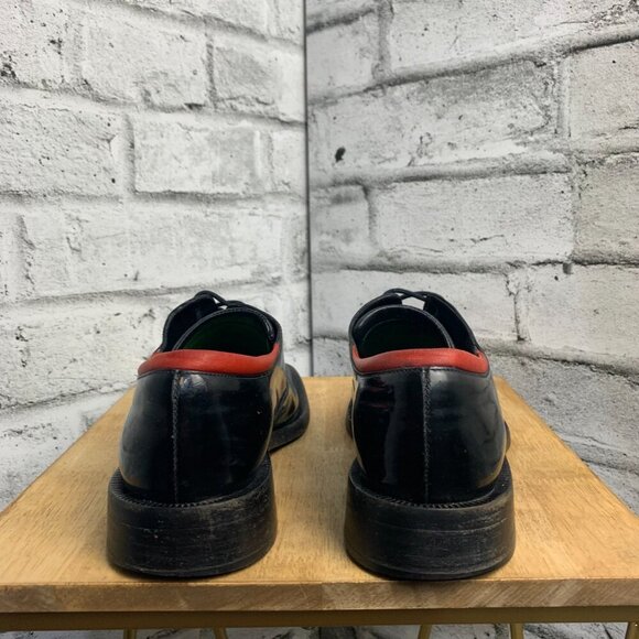 Gucci Vintage 90s Black Patent Leather Square Toe Derby Shoe - Picture 7 of 11